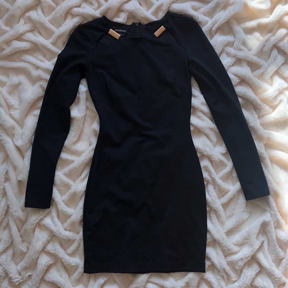 BEBE Ling Sleeve fitted dress, XXS
